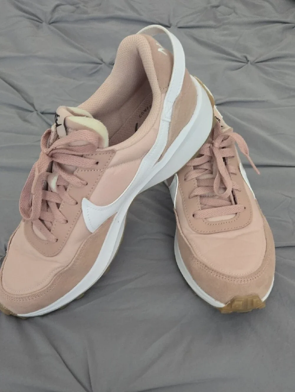Nike Dusty Pink Retro Runner Sneakers with White Swoosh